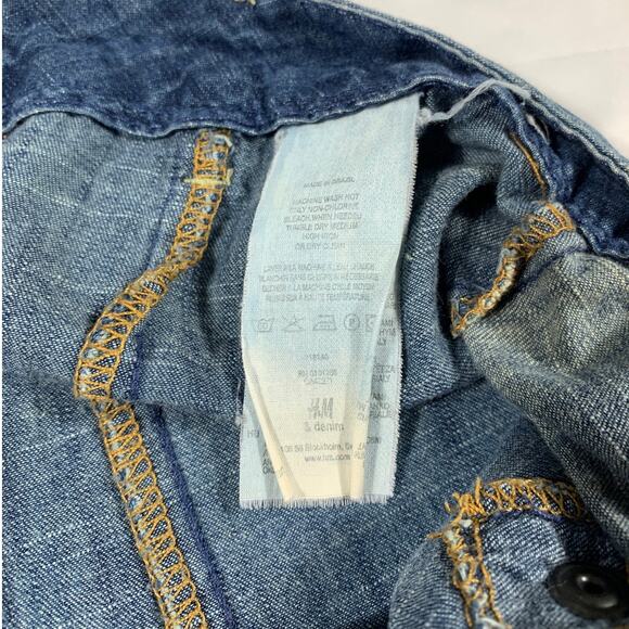 H&M Label of Graded Goods Denim Jean Skirt Patchwork Size 8 Boho Prairie Button - Picture 9 of 11